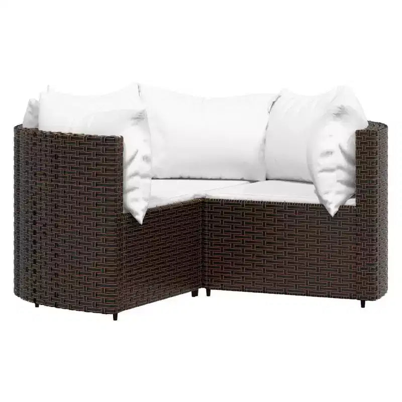 vidaXL Salon de jardin moderne avec coussins en résine tressée