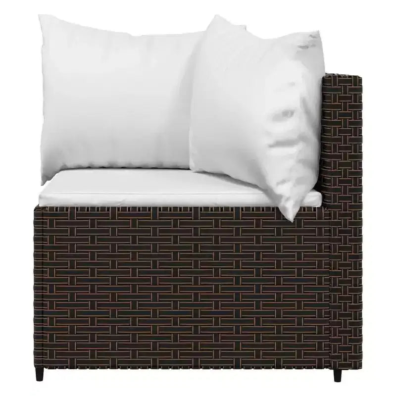 vidaXL Salon de jardin moderne avec coussins en résine tressée