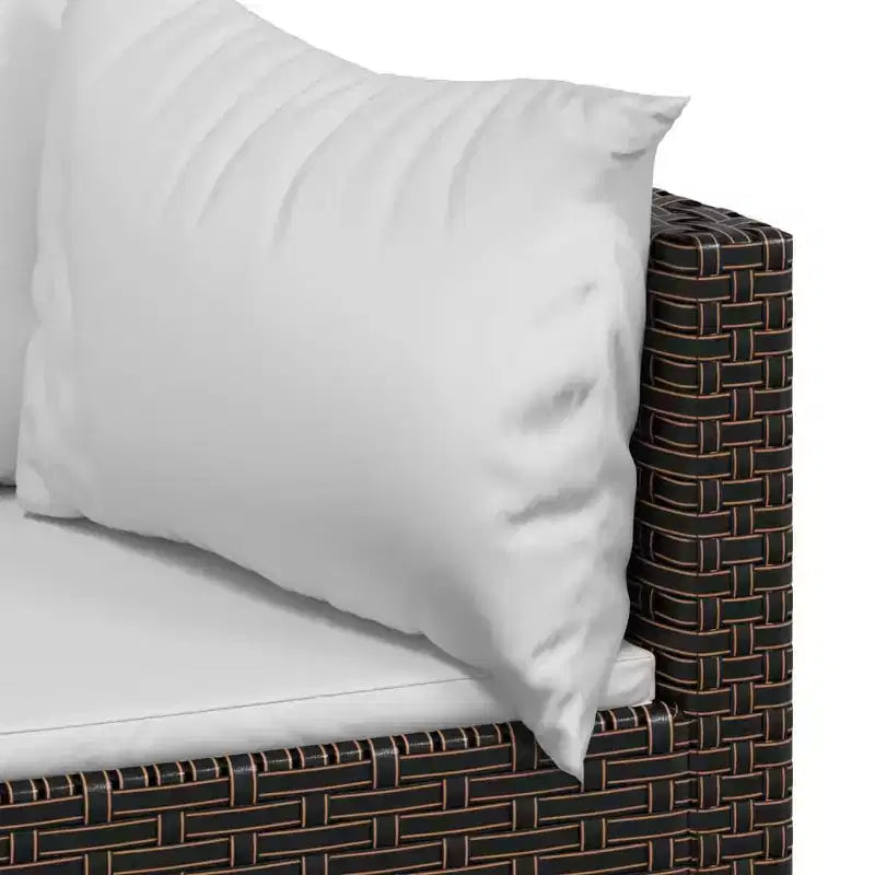 vidaXL Salon de jardin moderne avec coussins en résine tressée