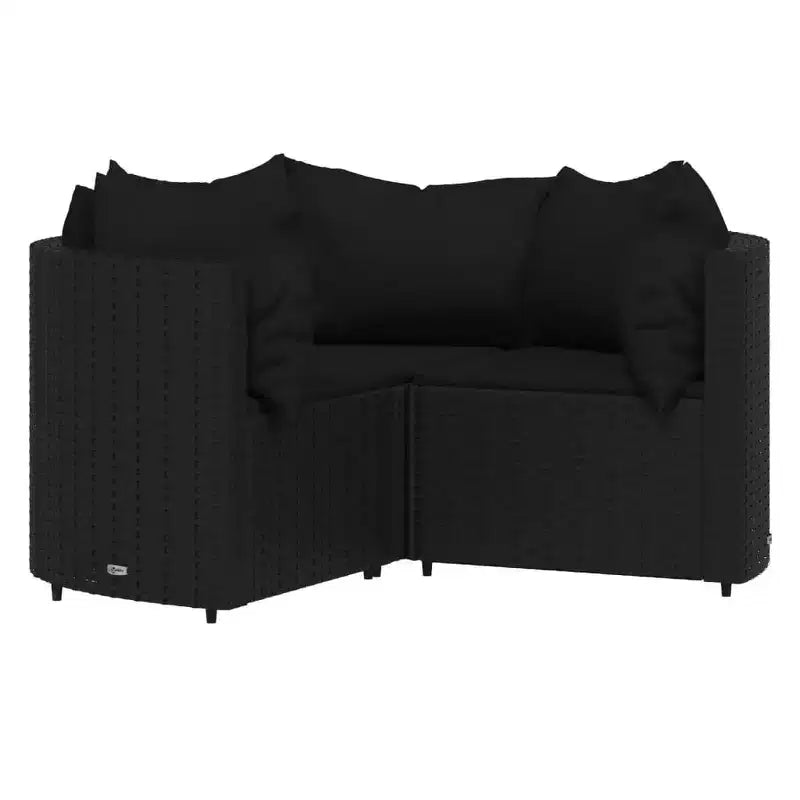 vidaXL Salon de jardin moderne avec coussins en résine tressée