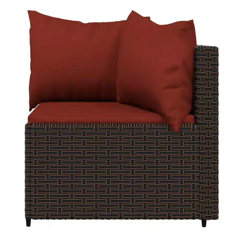 vidaXL Salon de jardin moderne avec coussins en résine tressée