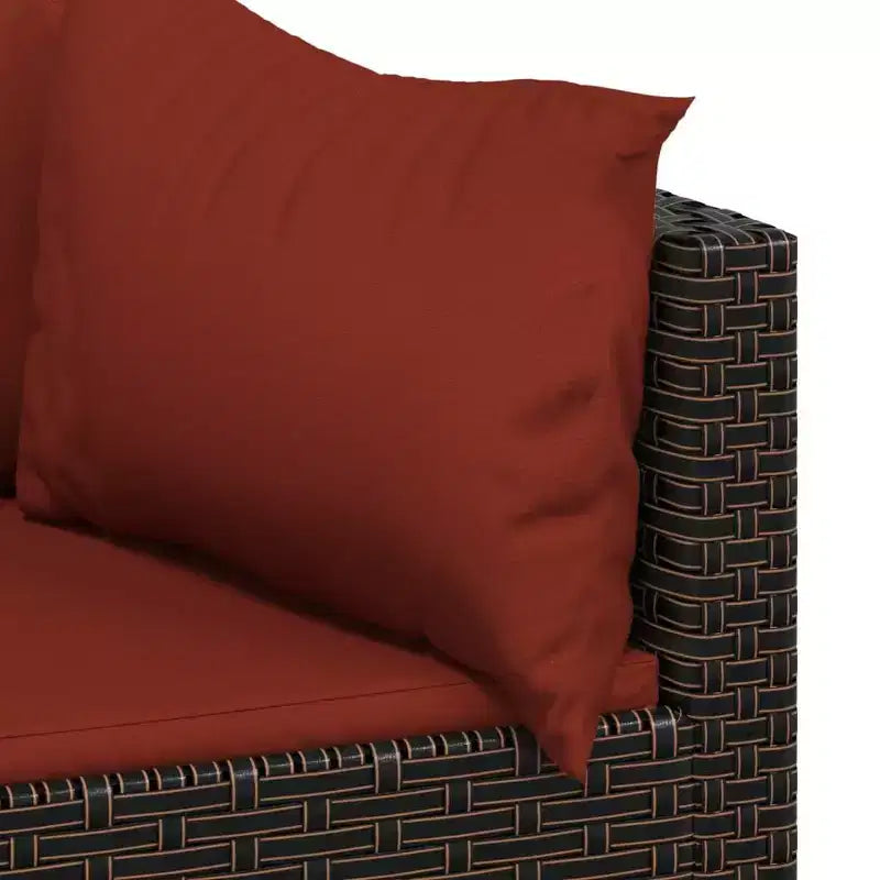 vidaXL Salon de jardin moderne avec coussins en résine tressée