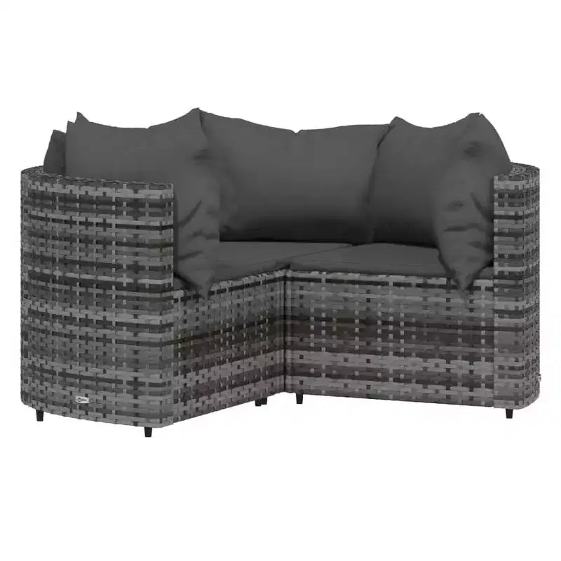vidaXL Salon de jardin moderne avec coussins en résine tressée