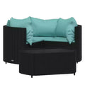 vidaXL Patio Furniture Set Modern Lounge Set with Cushions Poly Rattan