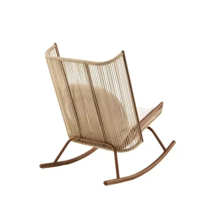 Christopher Knight Home Ved - Ensemble repas 3 pièces pour patio style ferme avec table en bois d'acacia et chaises berçantes en fer