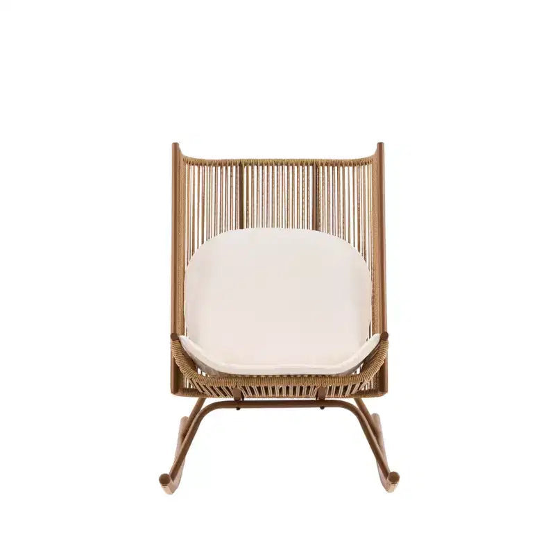 Christopher Knight Home Ved - Ensemble repas 3 pièces pour patio style ferme avec table en bois d'acacia et chaises berçantes en fer