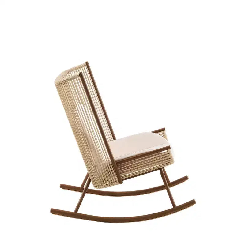 Christopher Knight Home Ved - Ensemble repas 3 pièces pour patio style ferme avec table en bois d'acacia et chaises berçantes en fer