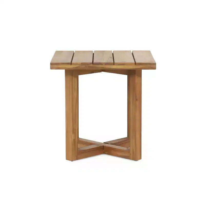 Christopher Knight Home Hanneli Ensemble de salle à manger d'extérieur 2 pièces avec table de ferme en bois d'acacia et fauteuil à bascule en fer