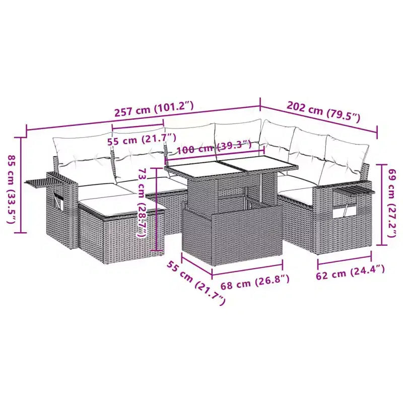 vidaXL Ensemble de canapé de jardin modulable avec coussins en diverses couleurs