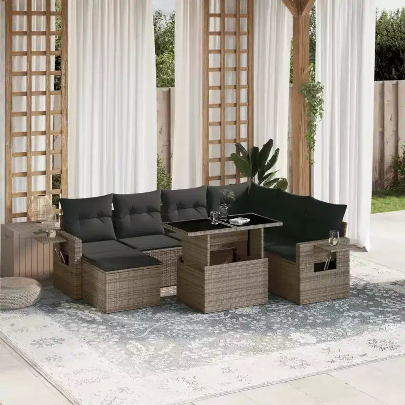 vidaXL Ensemble de canapé de jardin modulable avec coussins en diverses couleurs