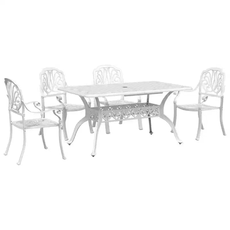 vidaXL Stylish Cast Aluminum Garden Dining Set for Outdoor Hangouts