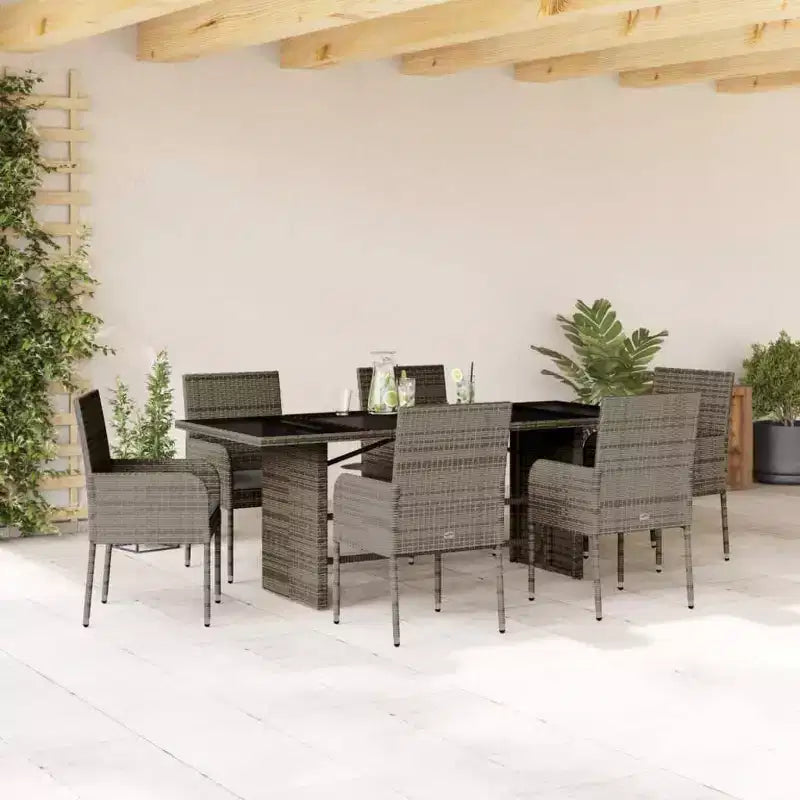 vidaXL Salon de jardin tendance avec coussins en résine tressée