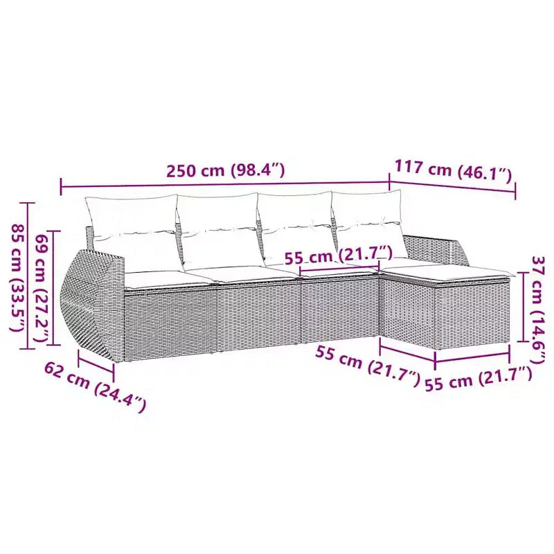 vidaXL Ensemble de canapés de jardin modulable avec coussins