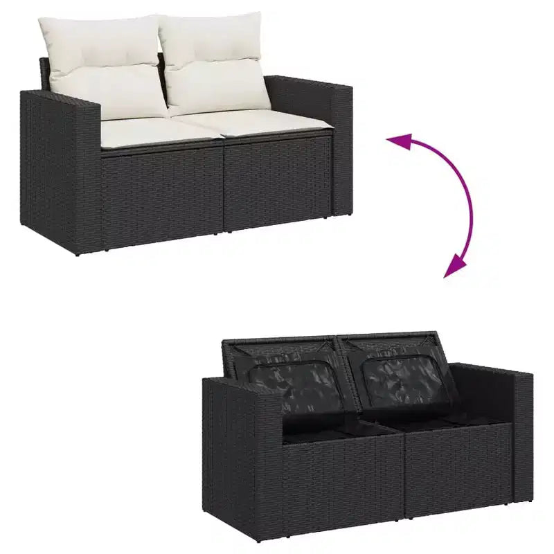 vidaXL Salon de jardin modulaire moderne avec coussins