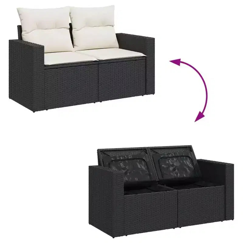 vidaXL Salon de jardin modulaire moderne avec coussins