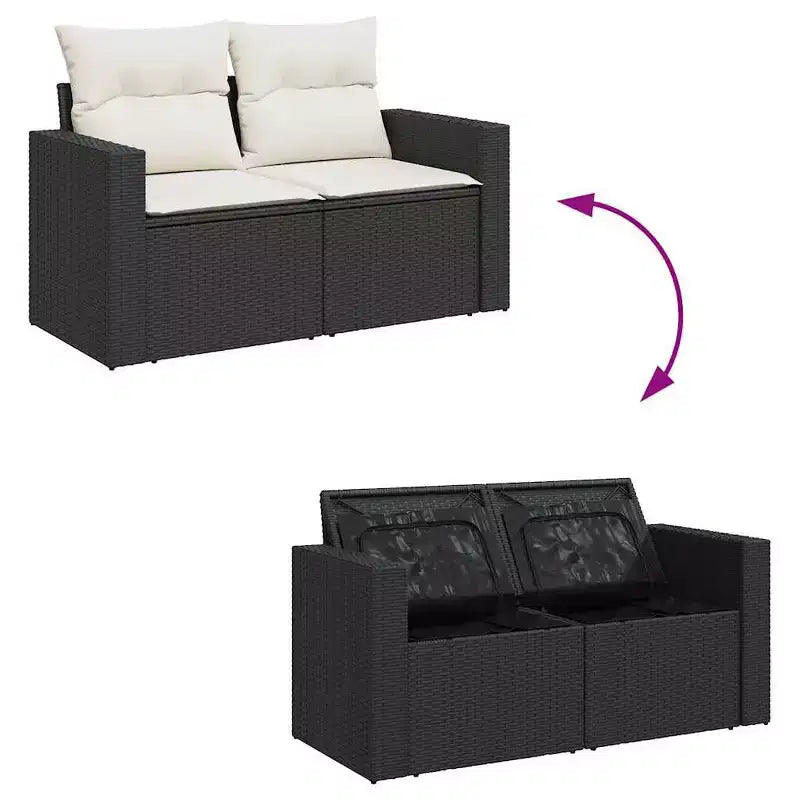vidaXL Salon de jardin modulaire moderne avec coussins