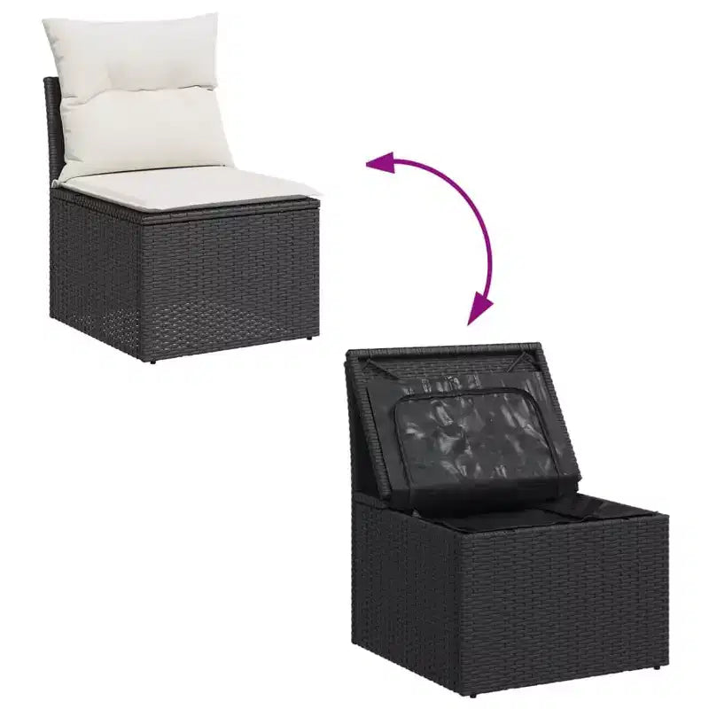 vidaXL Salon de jardin modulaire moderne avec coussins
