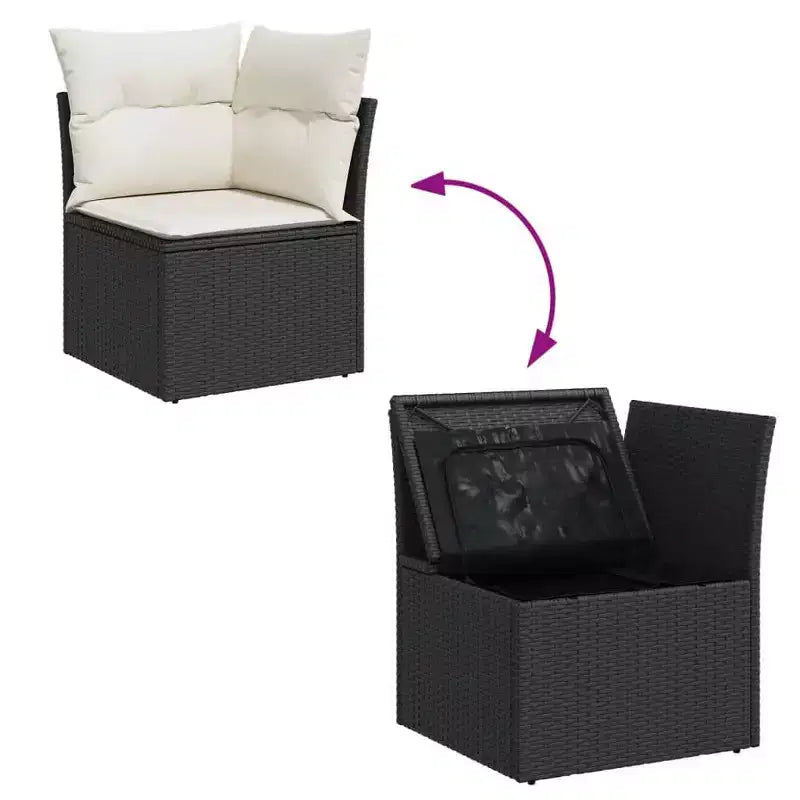 vidaXL Salon de jardin modulaire moderne avec coussins