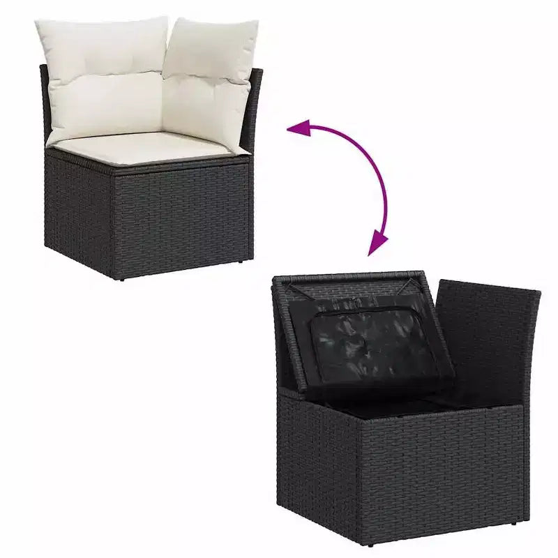 vidaXL Salon de jardin modulable avec coussins, diverses couleurs