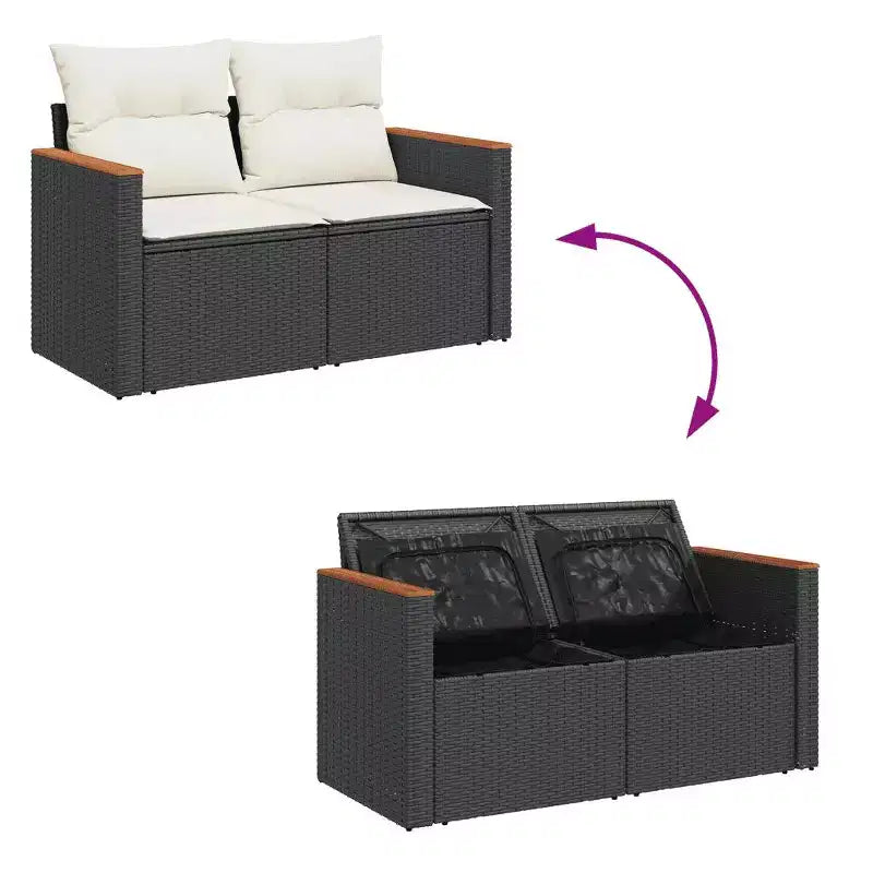 vidaXL Salon de jardin avec coussins - Plusieurs coloris