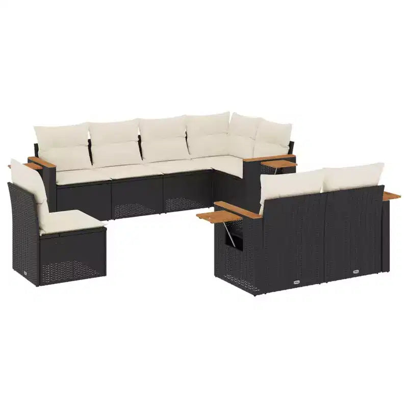 vidaXL Garden Sofa Set PE rattan Large Adjustable Feet