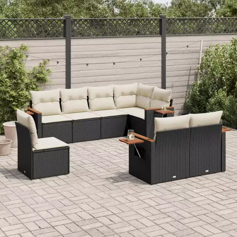 vidaXL Salon de jardin en rotin PE Grands pieds réglables