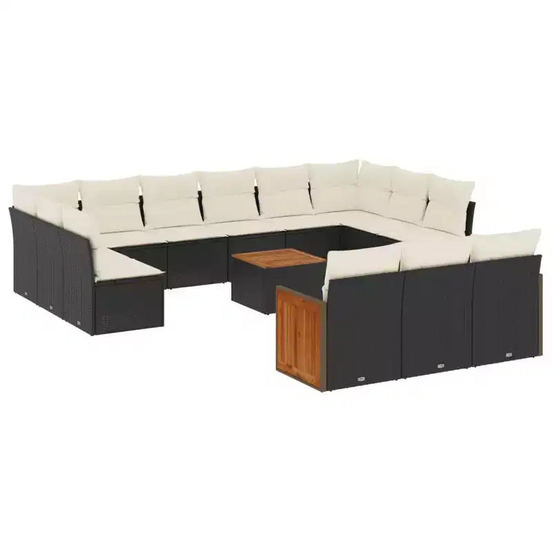 vidaXL Garden Sofa Set - Poly Rattan with Cushions