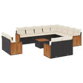 vidaXL Garden Sofa Set PE rattan Adjustable Feet
