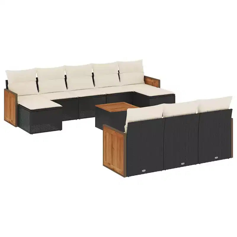 vidaXL Garden Sofa Set Poly Rattan with Cushions PE Rattan