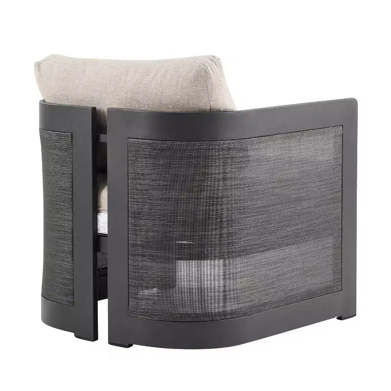Ensemble de conversation d'extérieur moderne 5 pièces Christopher Knight Home Mah en aluminium avec table basse ronde à lattes en bois d'acacia