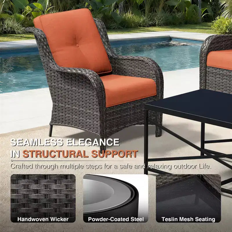 Ensemble de salon d'extérieur haut de gamme UPTIOT avec canapé, fauteuils pivotants et ottoman pour un confort et un style optimaux