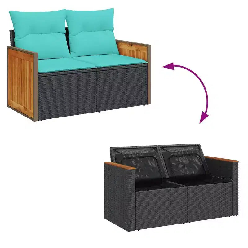 vidaXL Salon de jardin modulaire en résine tressée