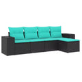 vidaXL Patio Sofa Set, PE rattan, Powder-coated steel, Polyester
