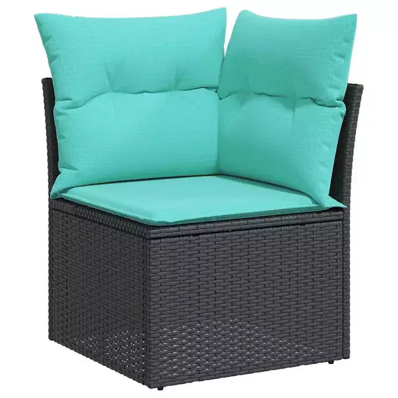 vidaXL Salon de jardin avec coussins en résine tressée