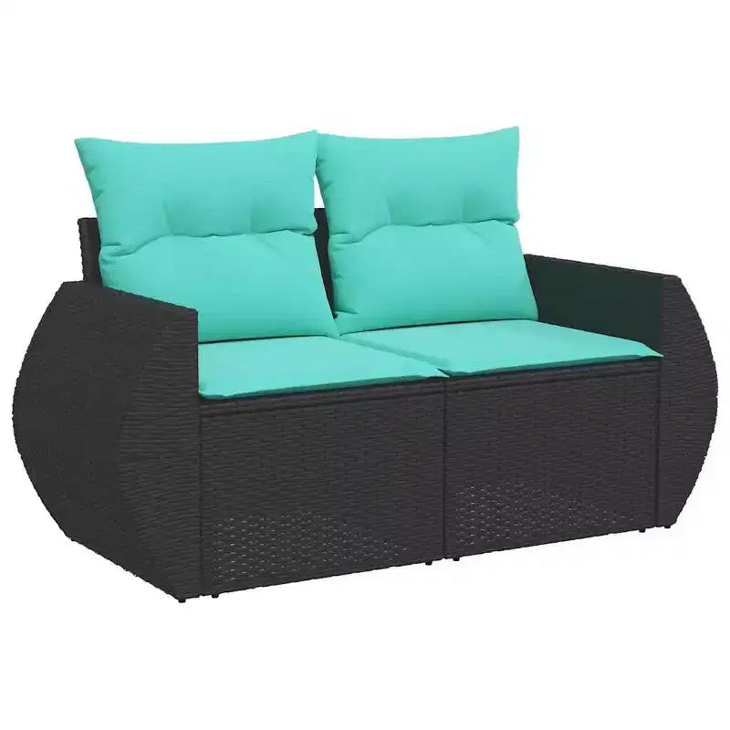 vidaXL Salon de jardin avec coussins en résine tressée