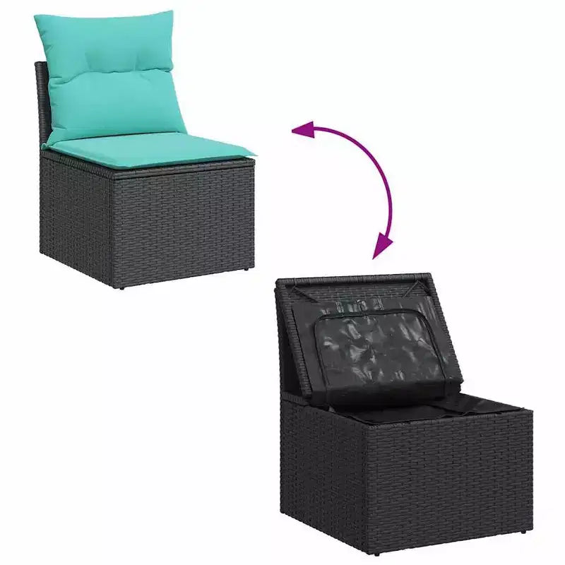 vidaXL Salon de jardin avec coussins en résine tressée