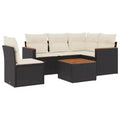 vidaXL Patio Sofa Set with Cushions - Poly Rattan, Modern Design