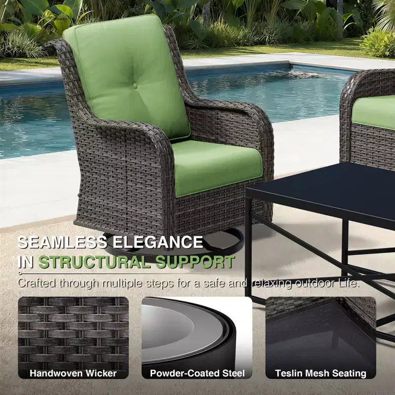 Ensemble de canapés d'extérieur UPTIOT Premium avec fauteuils pivotants et poufs multifonctionnels
