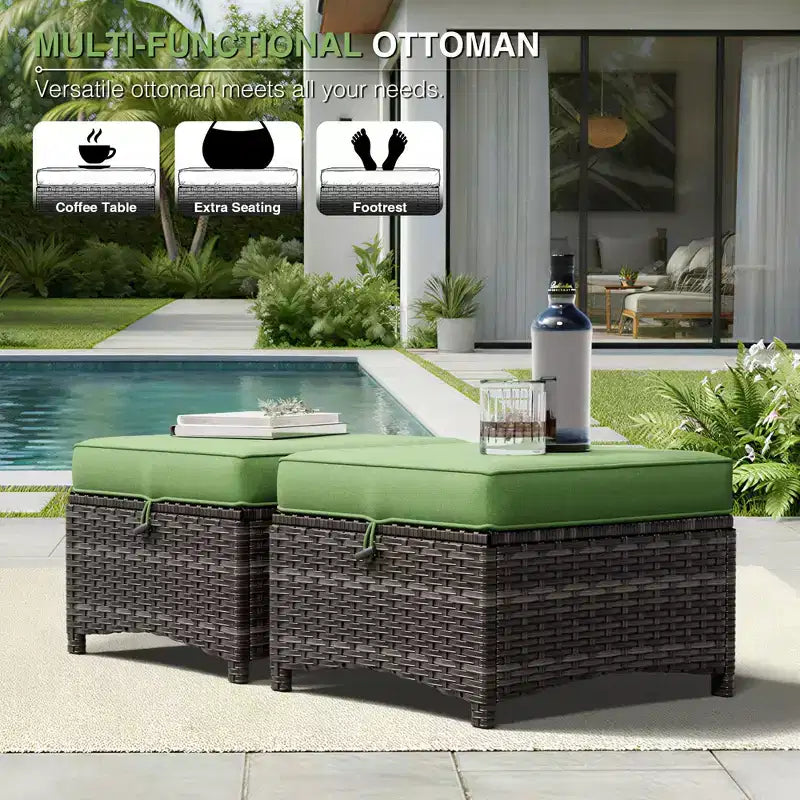 Ensemble de canapés d'extérieur UPTIOT Premium avec fauteuils pivotants et poufs multifonctionnels