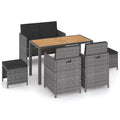 vidaXL Patio Dining Set Dining Table and Chairs Poly Rattan and Wood