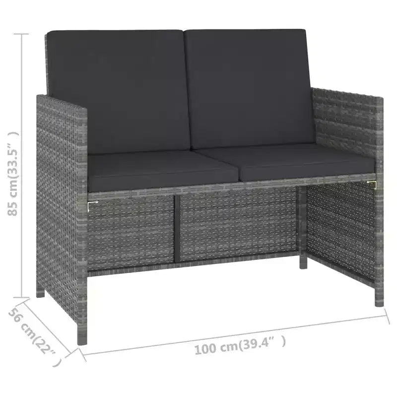 vidaXL Ensemble de salle à manger d'extérieur Table et chaises en résine tressée et bois