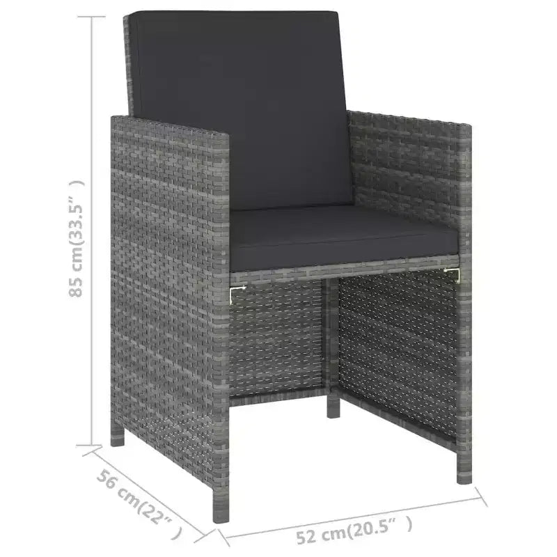 vidaXL Ensemble de salle à manger d'extérieur Table et chaises en résine tressée et bois