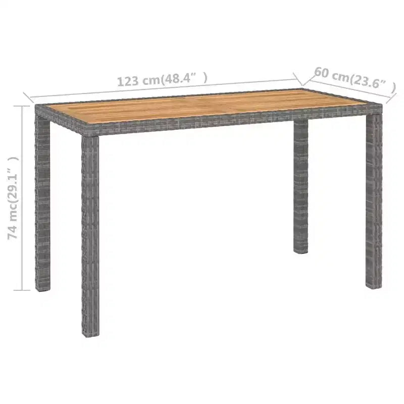 vidaXL Ensemble de salle à manger d'extérieur Table et chaises en résine tressée et bois