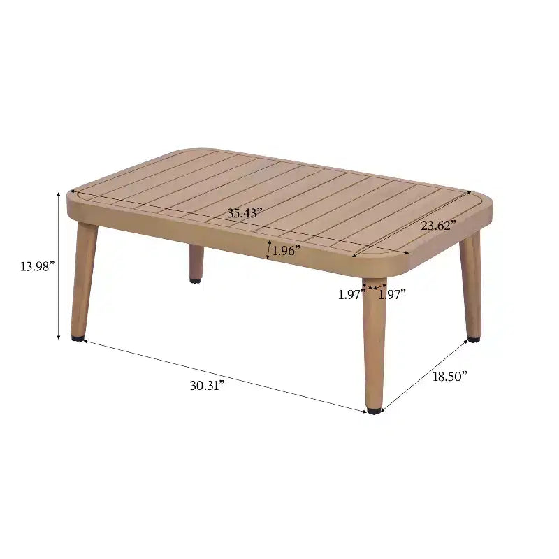 Christopher Knight Home Eadith Ensemble de conversation d'extérieur en bois d'acacia avec accents de corde et table à lattes