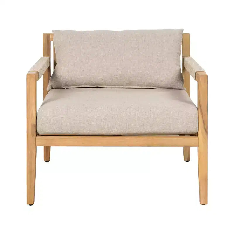 Christopher Knight Home Ilaria Ensemble de 2 fauteuils d'extérieur en bois d'acacia et corde avec table d'appoint en carrelage de céramique