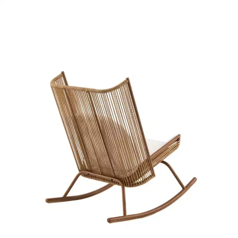 Christopher Knight Home Yann Ensemble de mobilier de jardin moderne en métal avec fauteuil à bascule et plateau de table en céramique