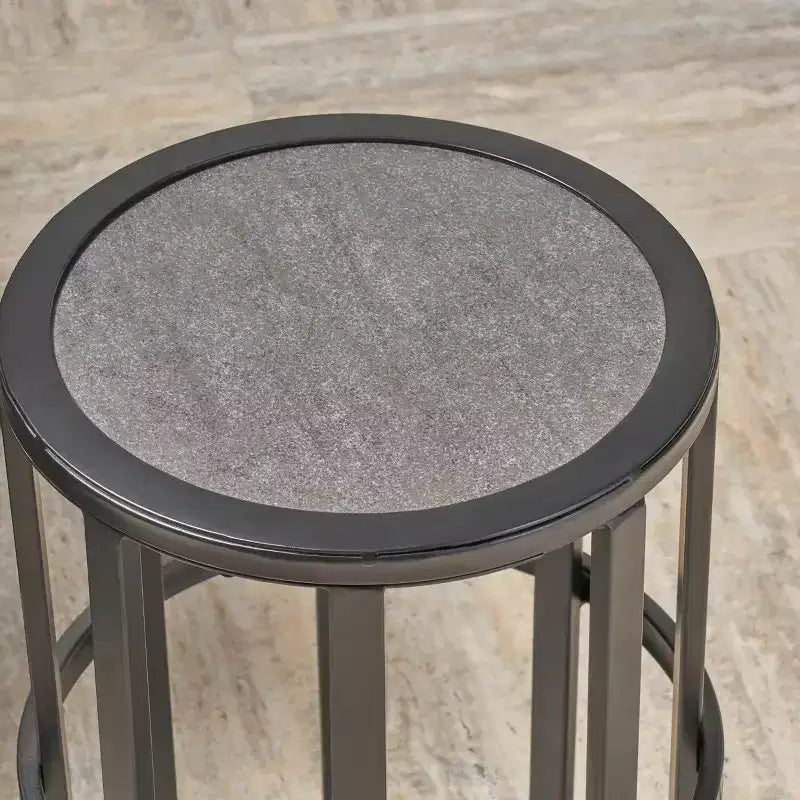 Christopher Knight Home Isabelle Ensemble de terrasse moderne en métal avec fauteuils à bascule et plateau de table en céramique