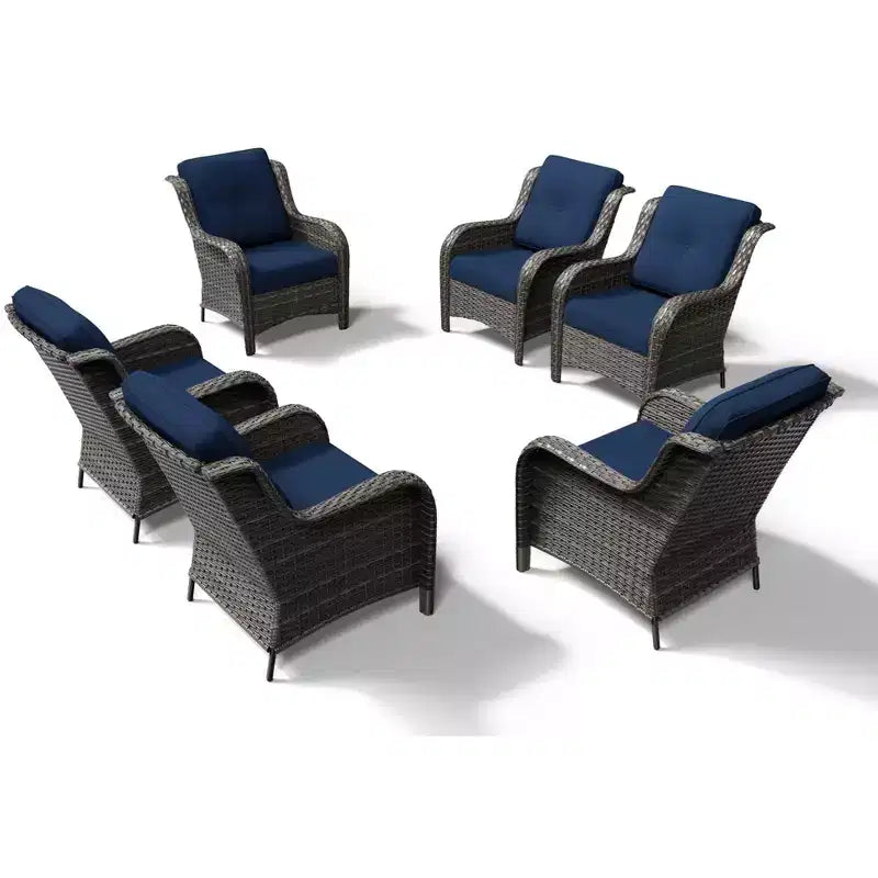 UPTIOT Salon de Jardin Extérieur 6 Pièces en Résine Tressée avec Coussins en Oléfine Tout Temps