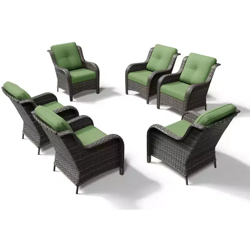 UPTIOT Salon de Jardin Extérieur 6 Pièces en Résine Tressée avec Coussins en Oléfine Tout Temps