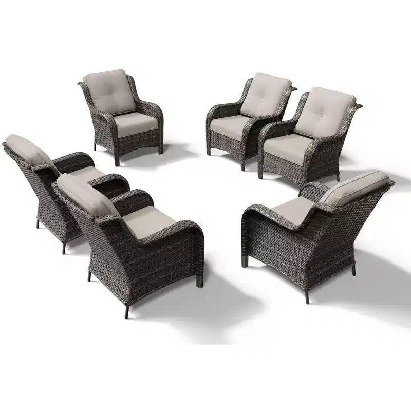 UPTIOT Salon de Jardin Extérieur 6 Pièces en Résine Tressée avec Coussins en Oléfine Tout Temps